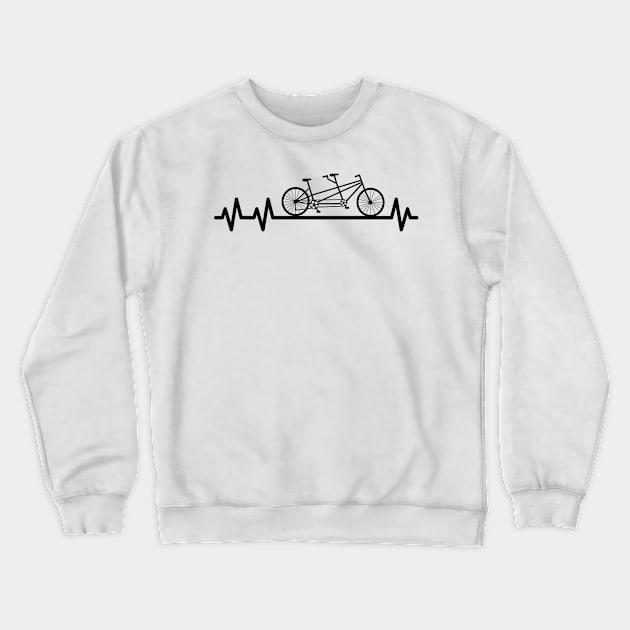 Bike Heartbeat Pulse Cyclist Partner Look Crewneck Sweatshirt by Foxxy Merch